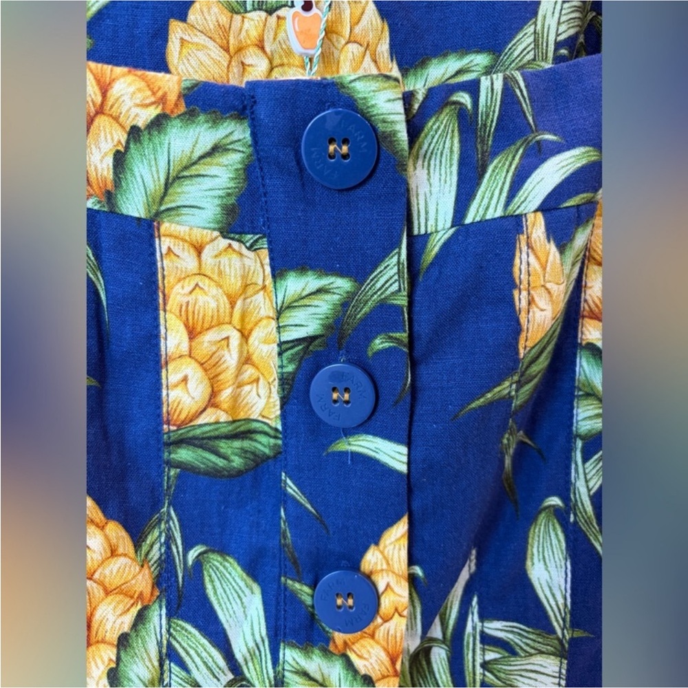 Farm Rio: DELICATE PINEAPPLE NAVY BLUE MINI
DRESS DT - Picture 4 of 8